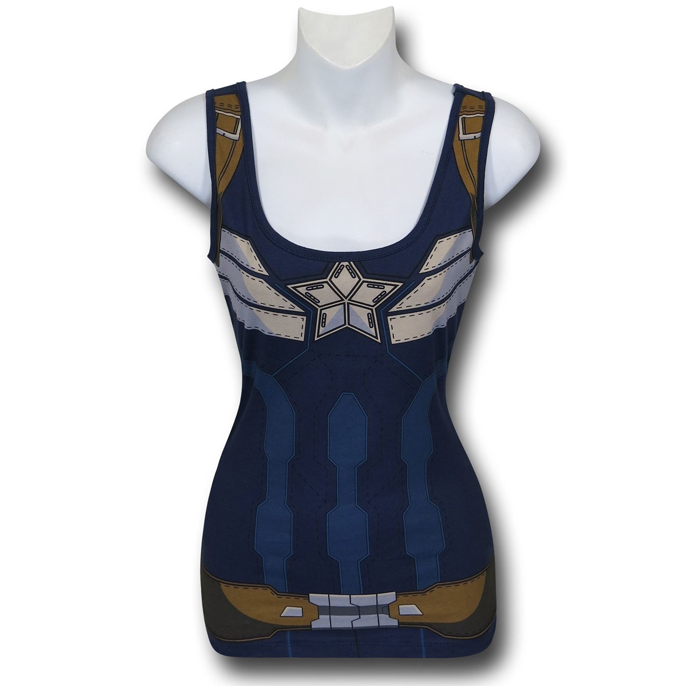 Captain America Women's Costume Tank Top, Blue