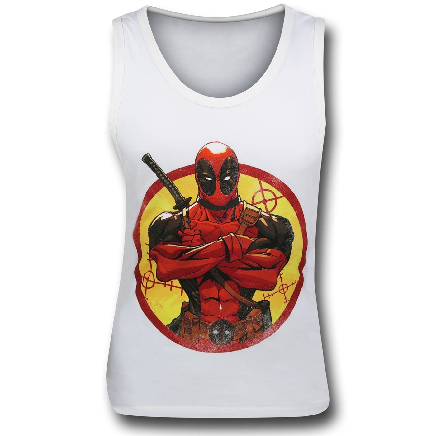 Deadpool Bullseyes White Tank Top, White