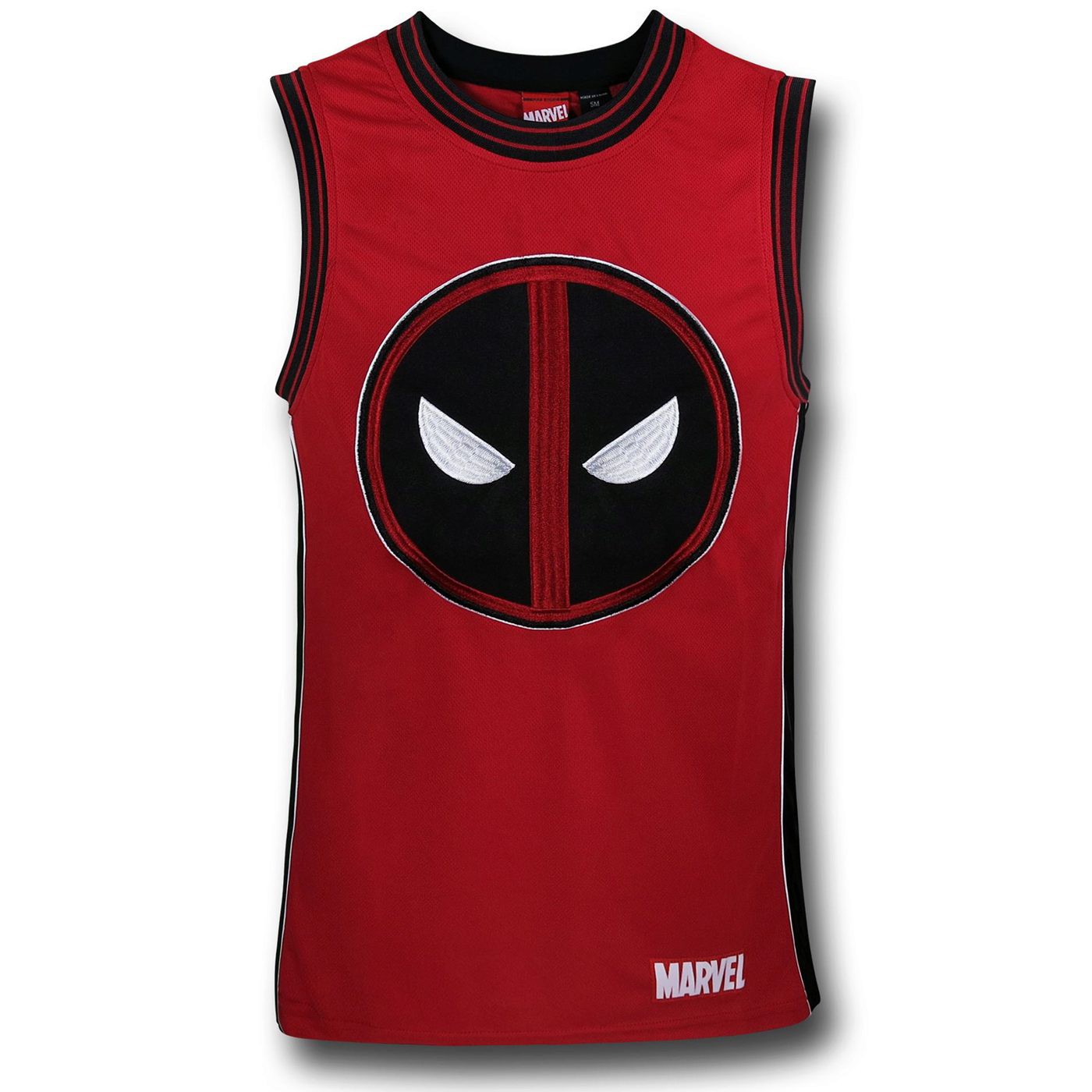 Deadpool Embroidered Basketball Jersey, Red