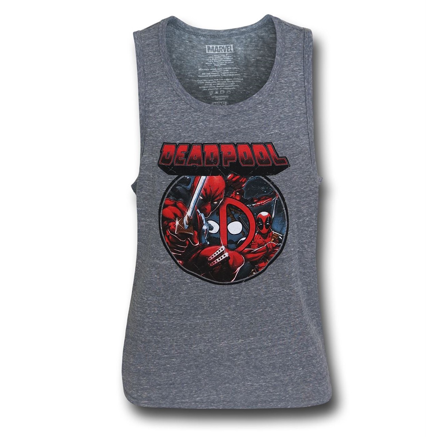 Deadpool Image Circle Tank Top, Grey
