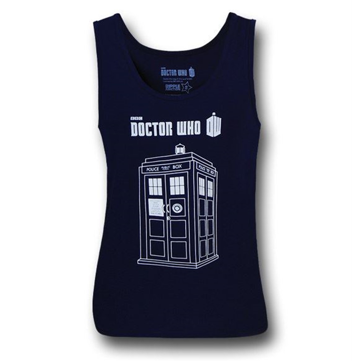 Doctor Who Navy Tardis Tank Top, Blue