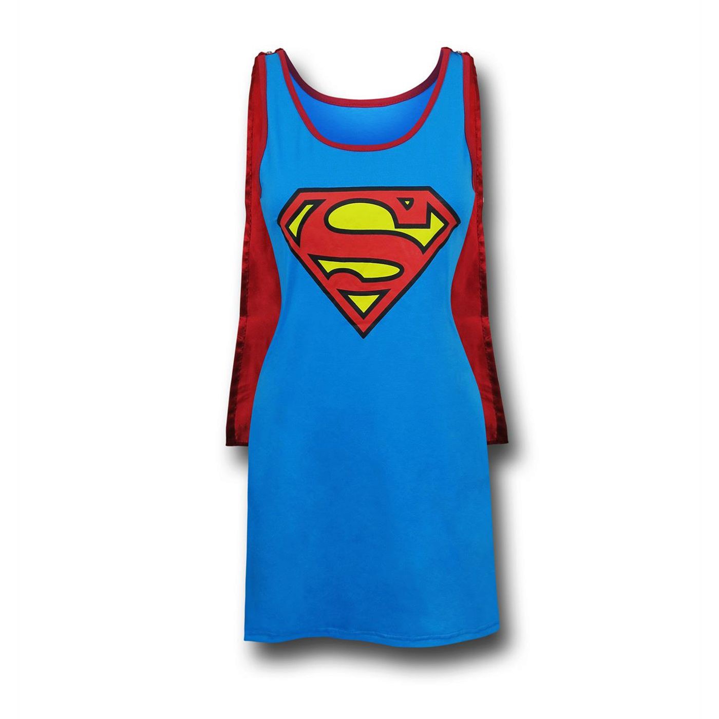 Supergirl Tank Dress with Removable Cape, Blue