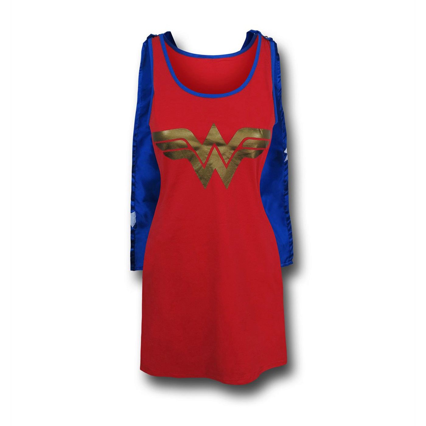 Wonder Woman Tank Dress with Removable Cape, Red