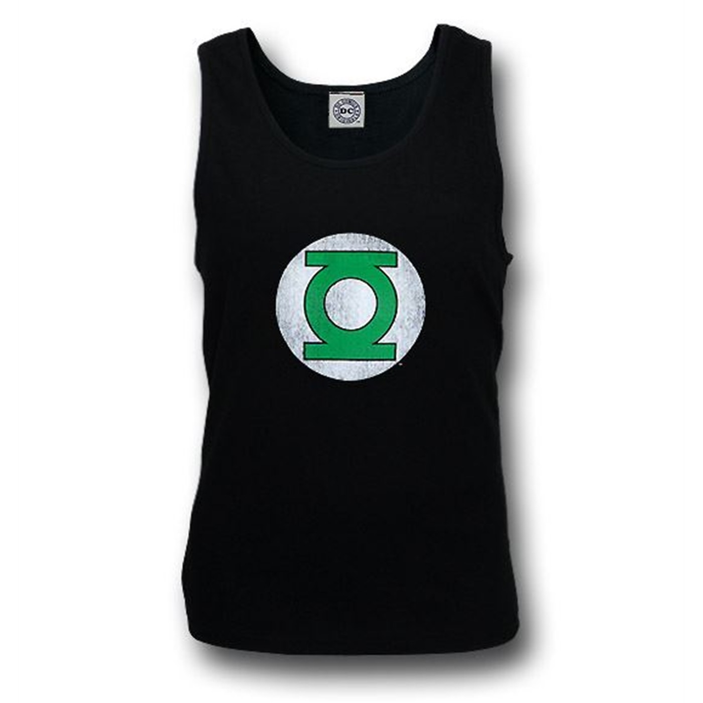 Green Lantern Distressed Black Tank Top, Black