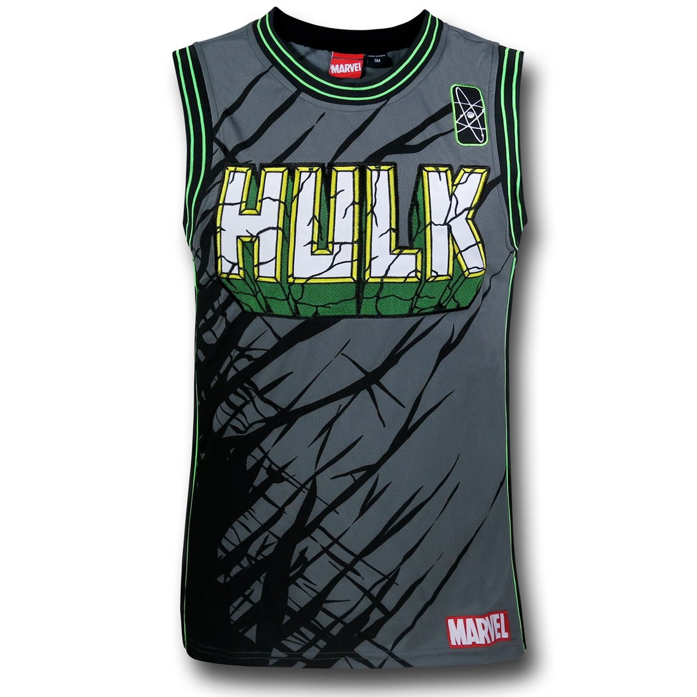 Hulk Banner Embroidered Basketball Jersey, Black