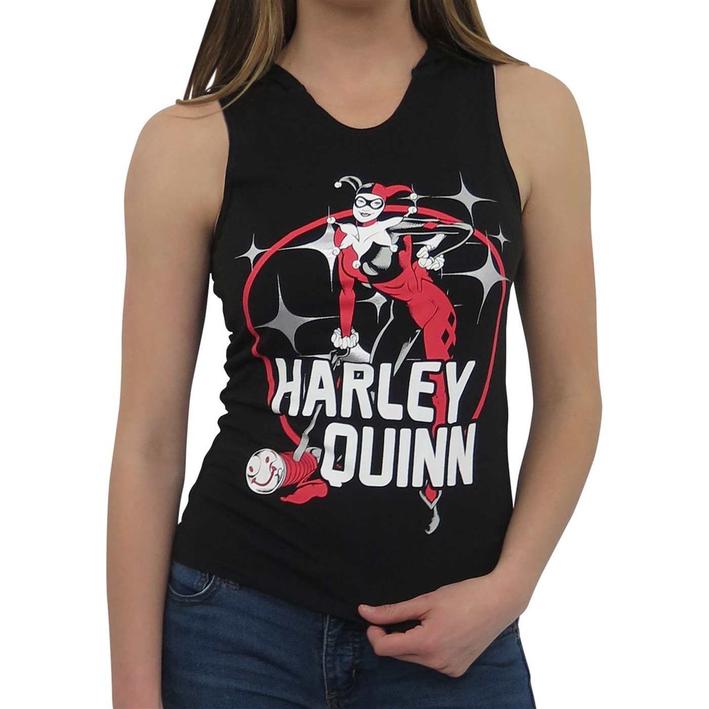 Harley Quinn Women's Hooded Tank Top, Black