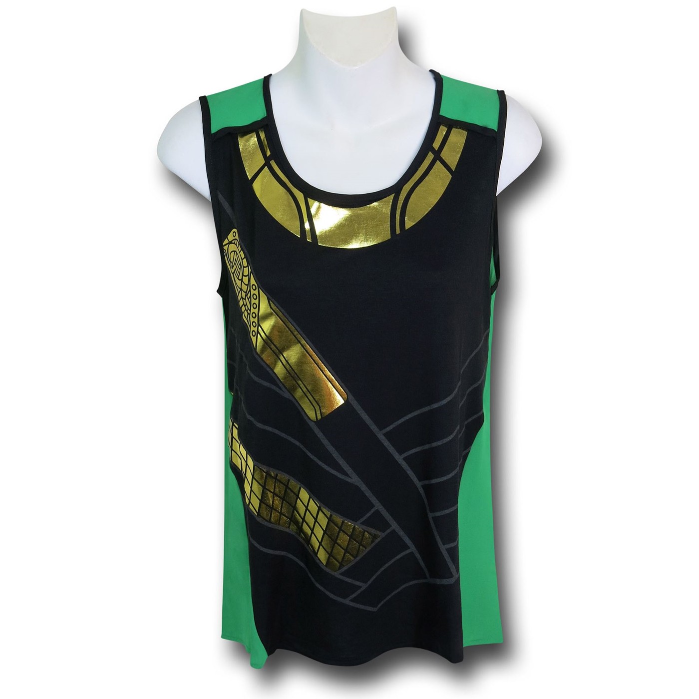 Loki Foil Costume Women's Tank Top, Green