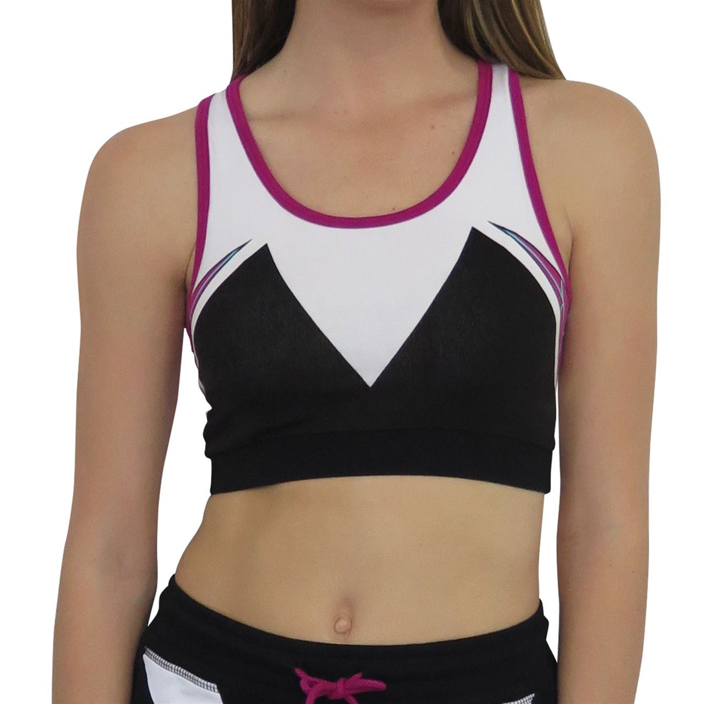 Spider Gwen Women's Costume Sports Bra, White