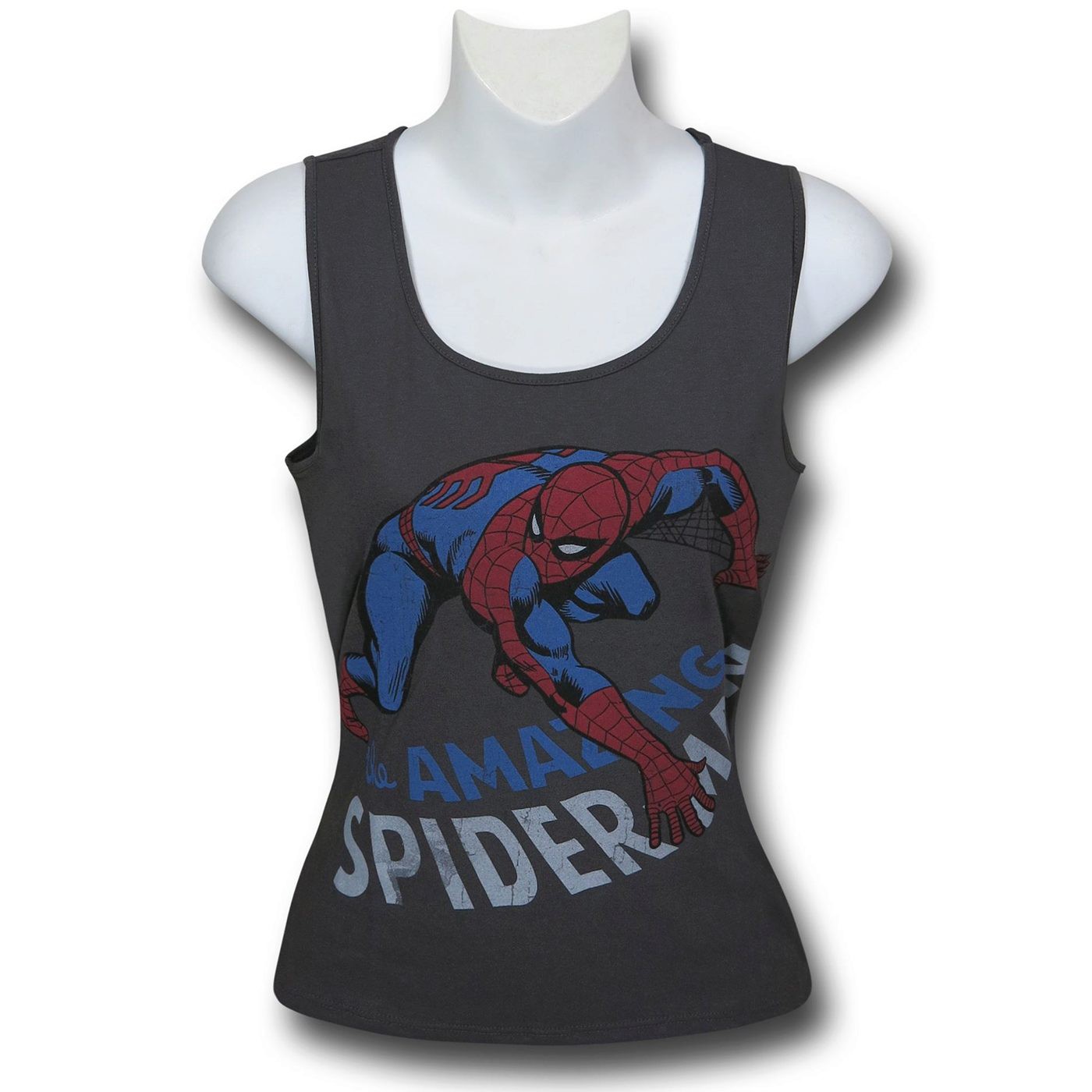 Spiderman Leapfrog Women's Fitted Tank Top, Grey