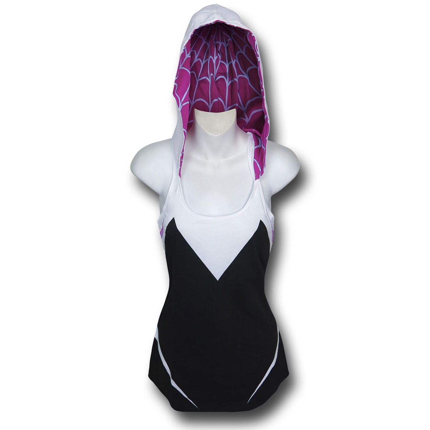 Spider Gwen Hooded Costume Tank Top, Black
