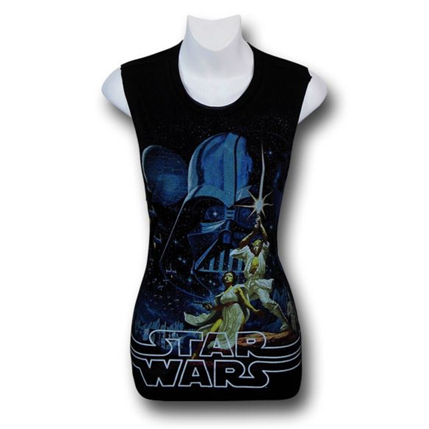 Star Wars Poster Women's Cut-Out Tank Top, Black