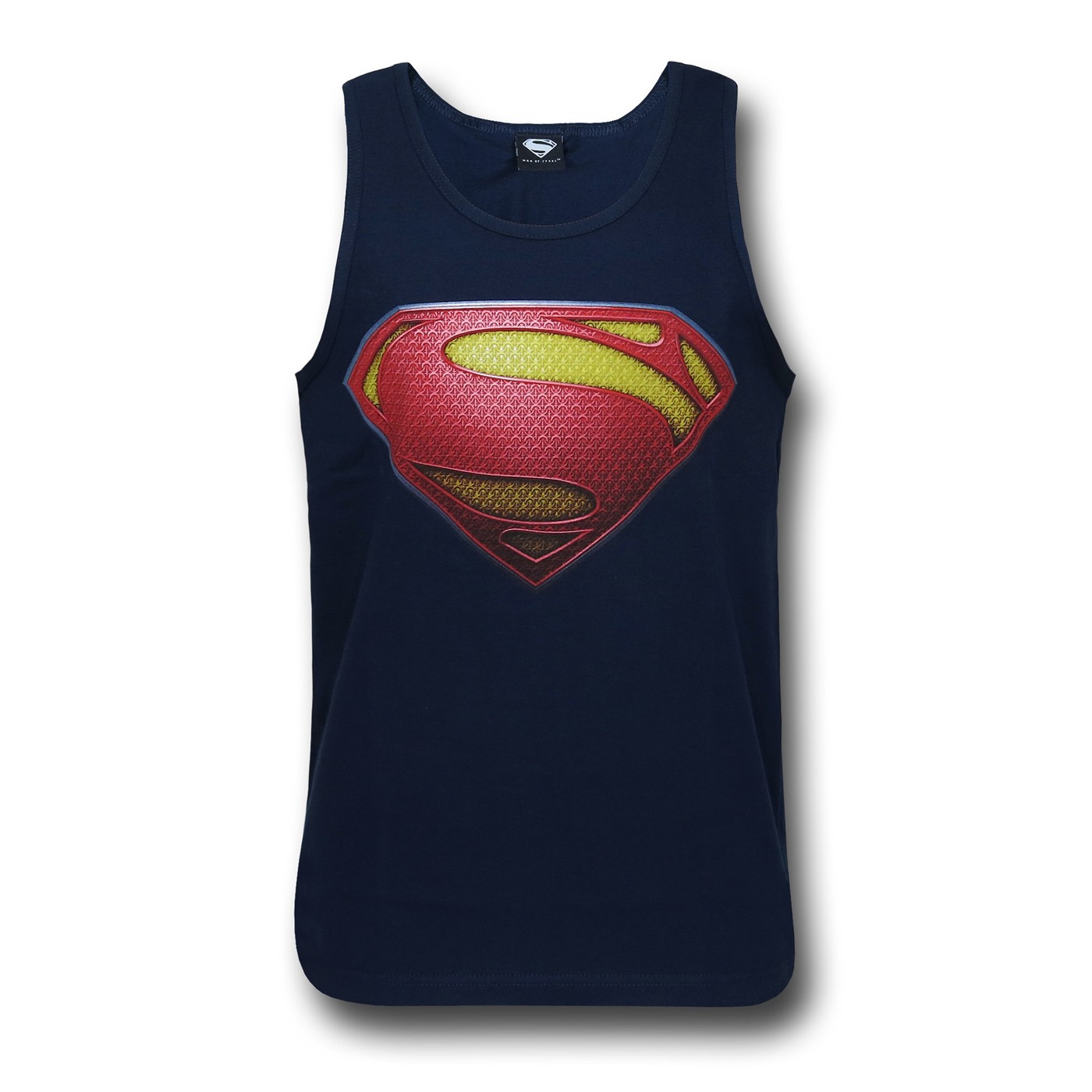 Superman Man Of Steel Symbol Navy Tank Top, Blue