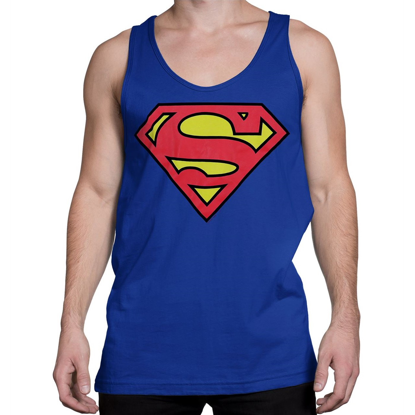 Superman Symbol Royal Blue Men's Tank Top, Blue