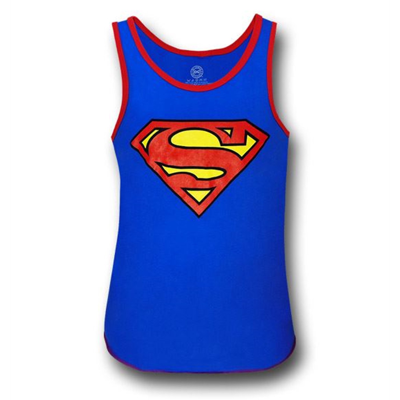 Superman Red Ringed Blue Symbol Tank Top, Blue