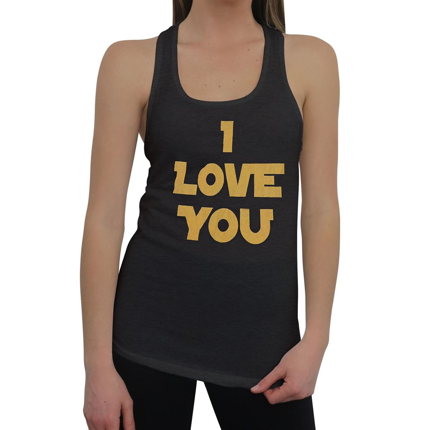 Star Wars I Love You Women's Racer Back Tank Top, Grey