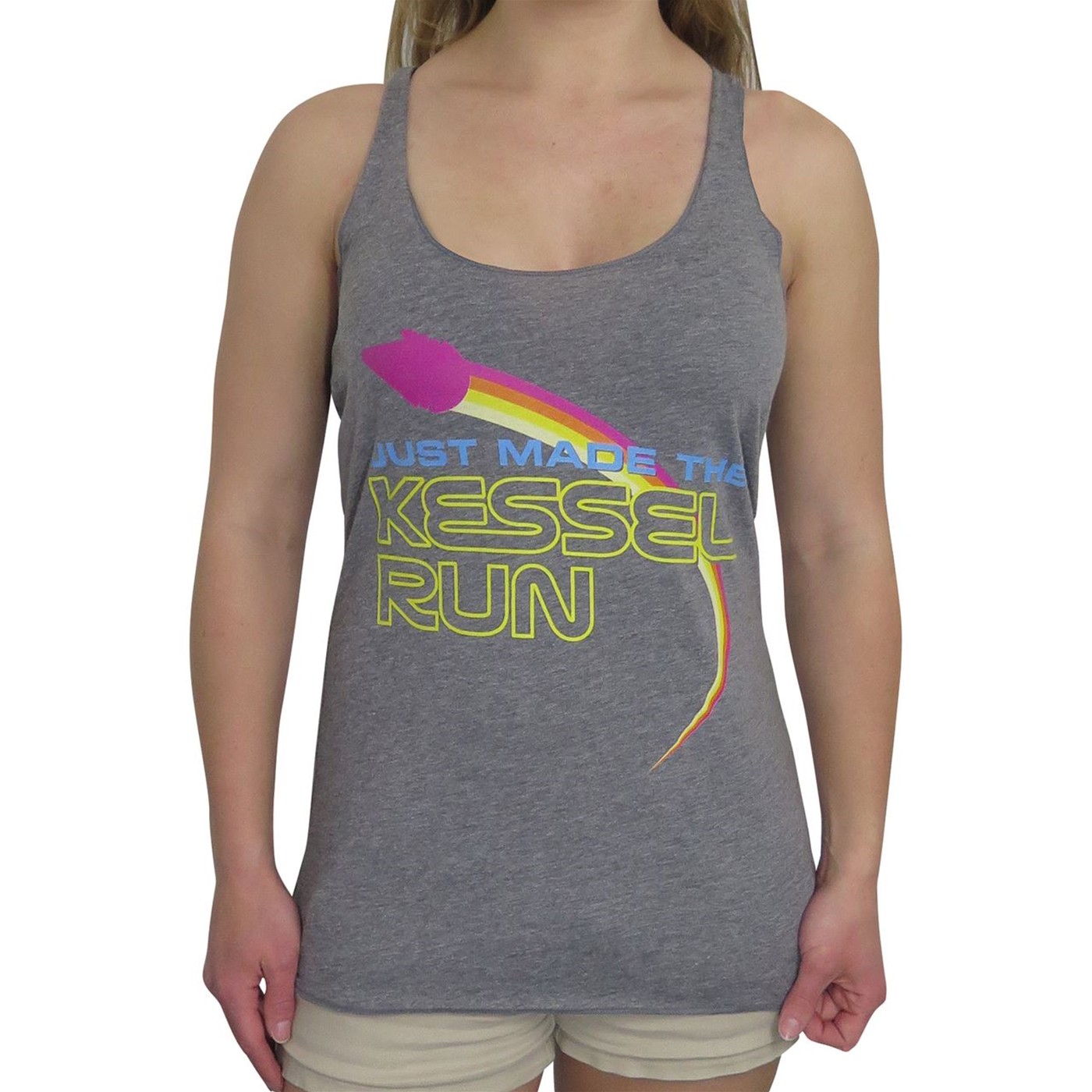 Star Wars Solo Kessel Run Women's Racerback Tank Top, Grey
