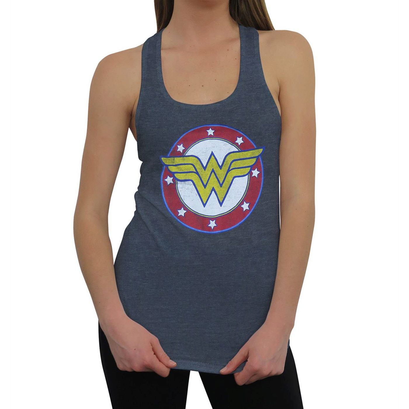 Wonder Woman Symbol & Stars Women's Tank Top, Grey