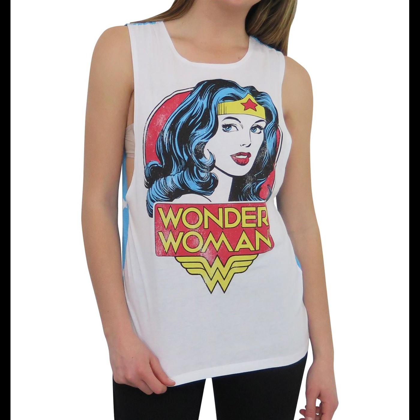 Wonder Woman Women's Open Back Tank Top, White