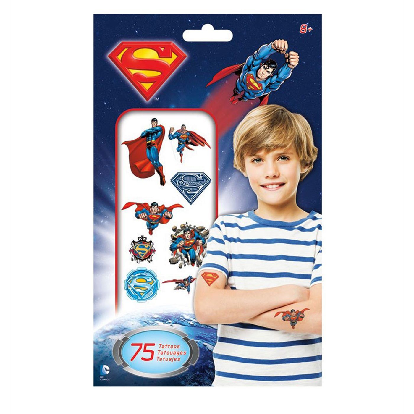Superman Temporary Tattoo 75-Pack, Red