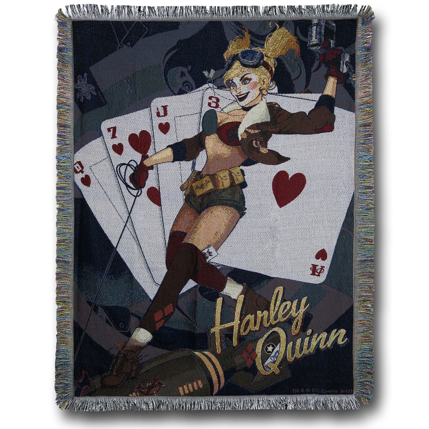 Harley Quinn Bombshells Throw Blanket, Black