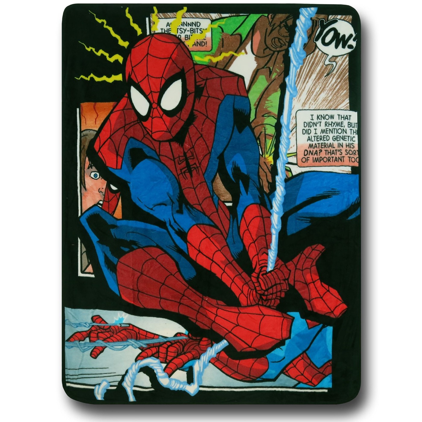 Spiderman Swinging Throw Blanket, Red