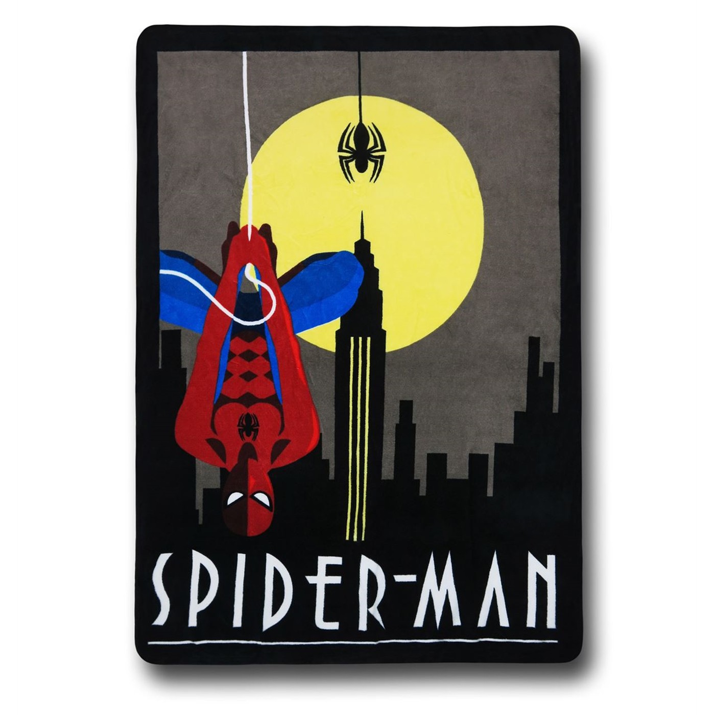 Spiderman Upside Down Throw Blanket, Black