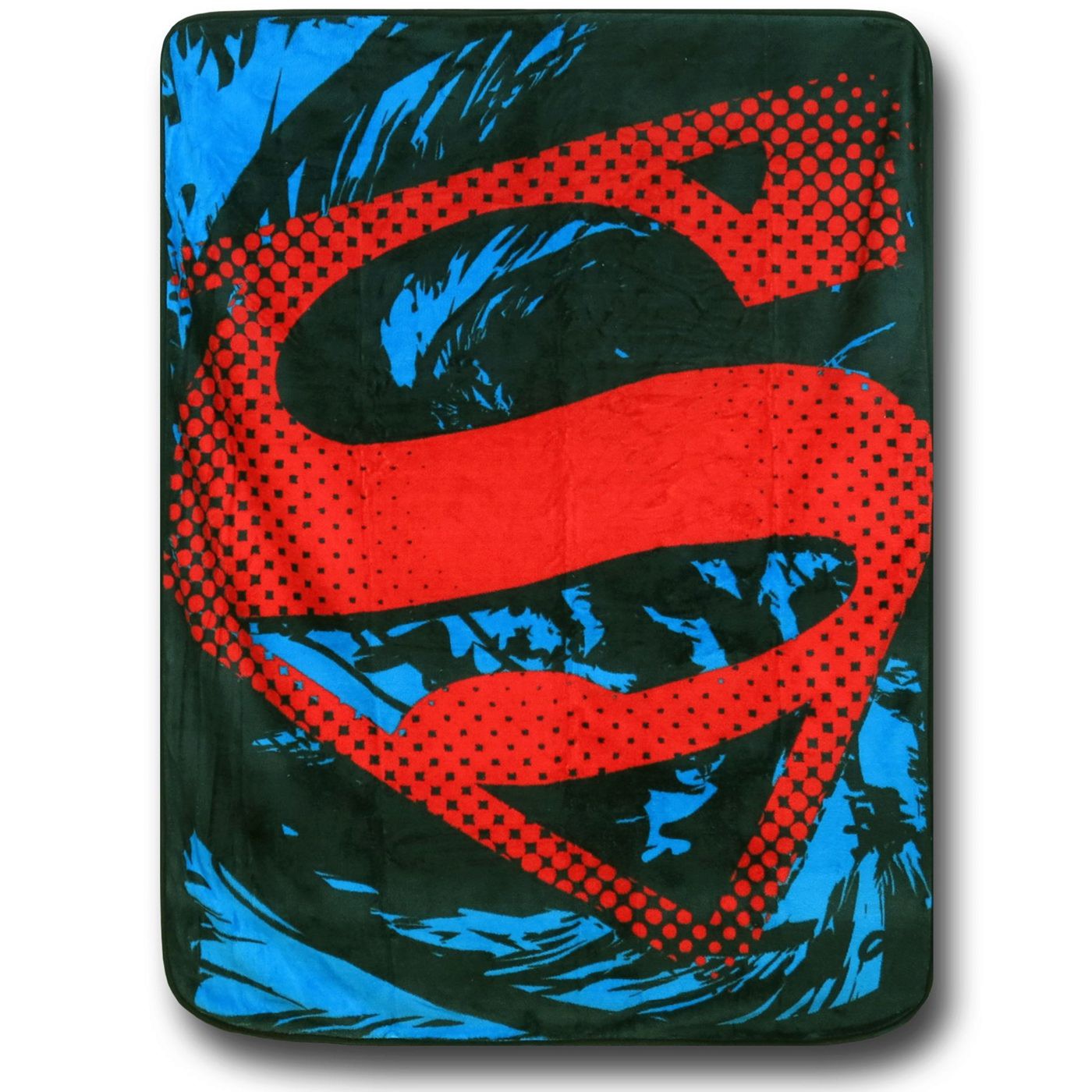 Superman Red Symbol Throw Blanket, Black