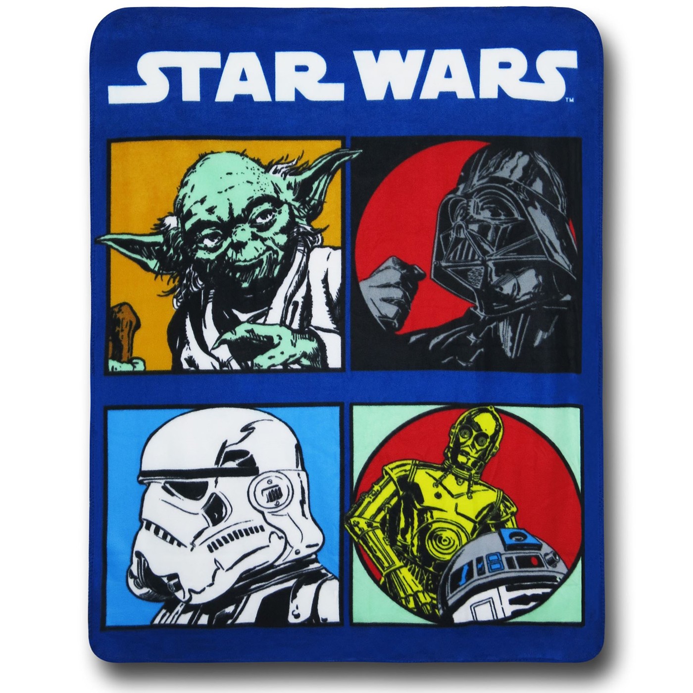 Star Wars 4 Blocks Throw Blanket, Blue