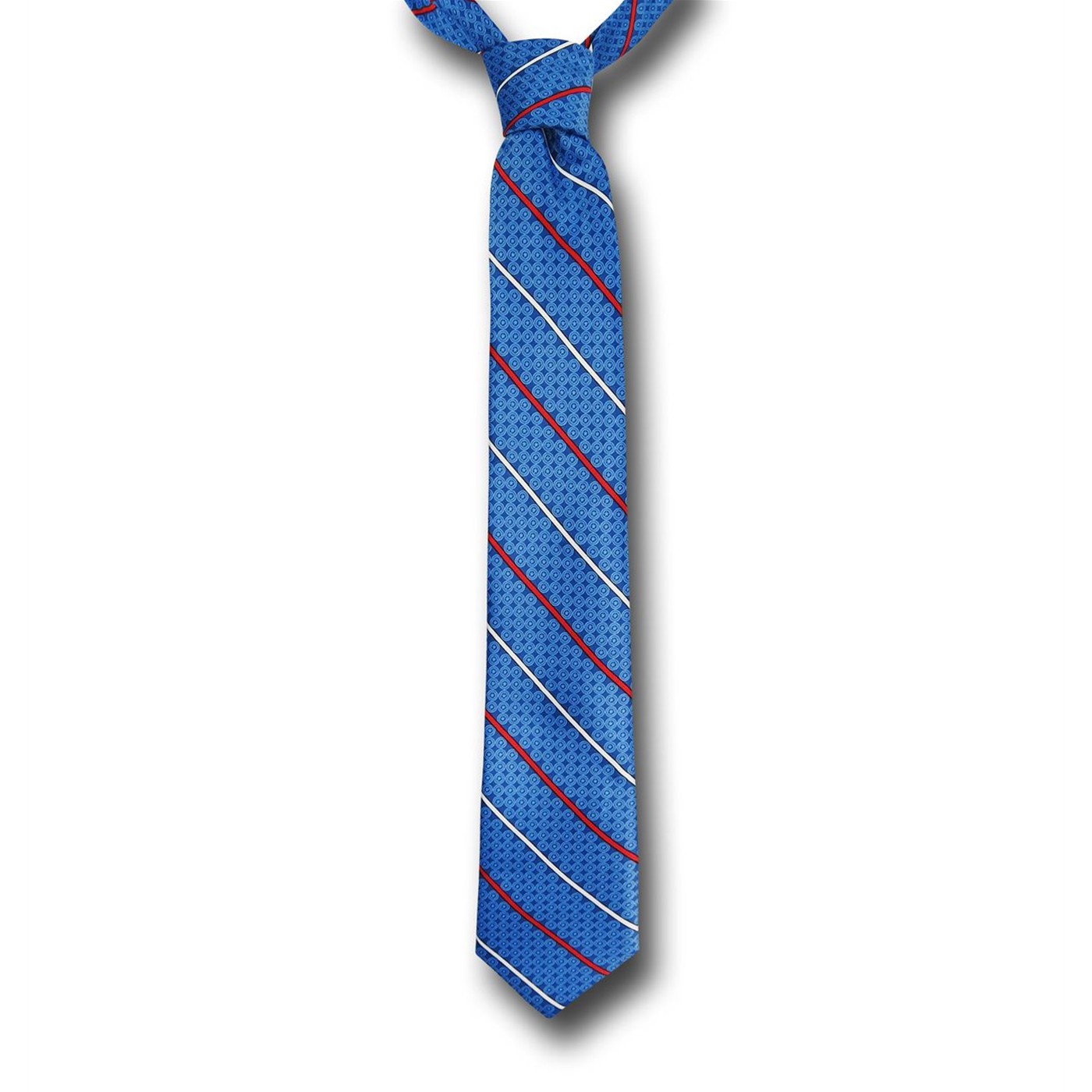 Captain America Red White and Blue Striped Tie, Blue