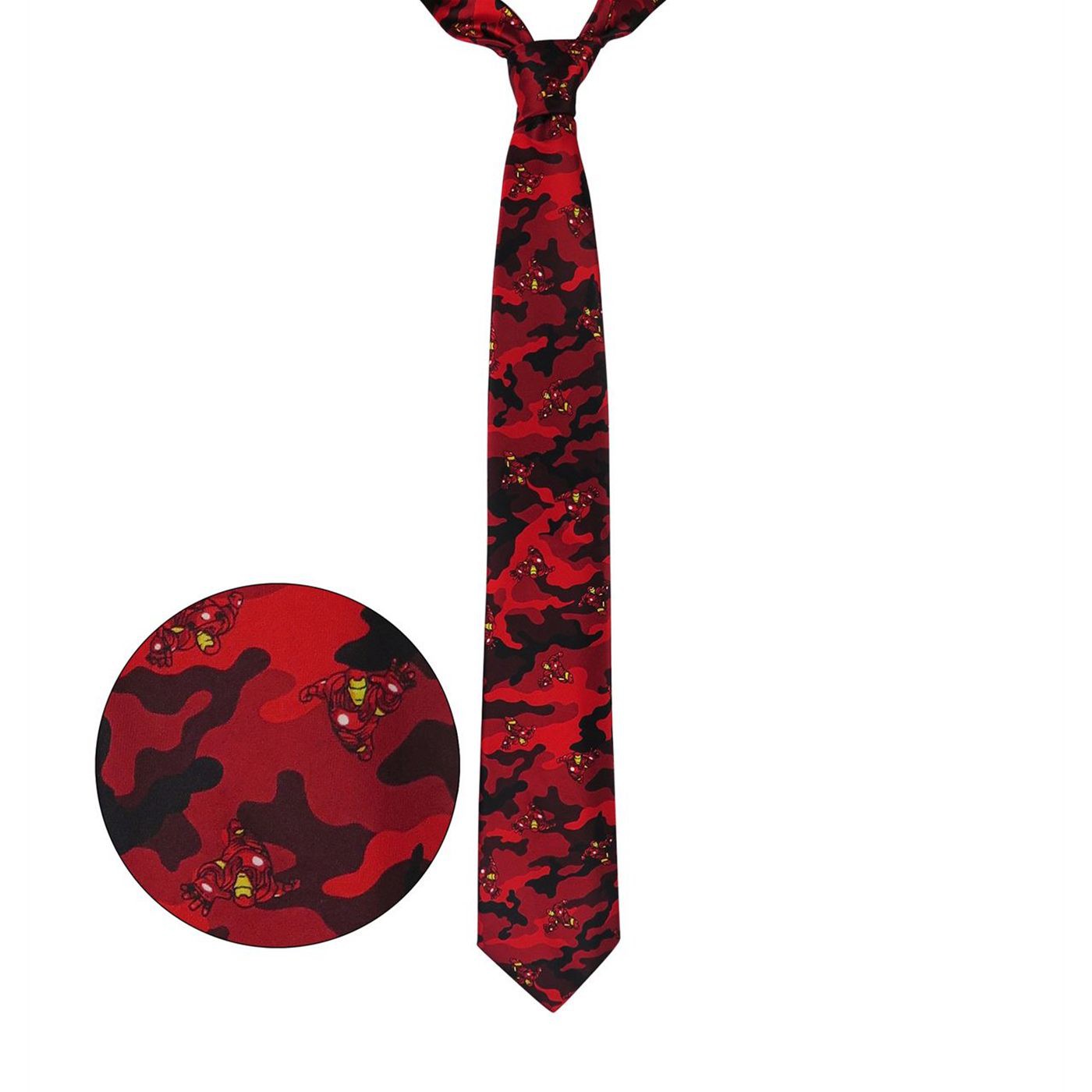 Iron Man Flying Red and Black Camo Tie, Red