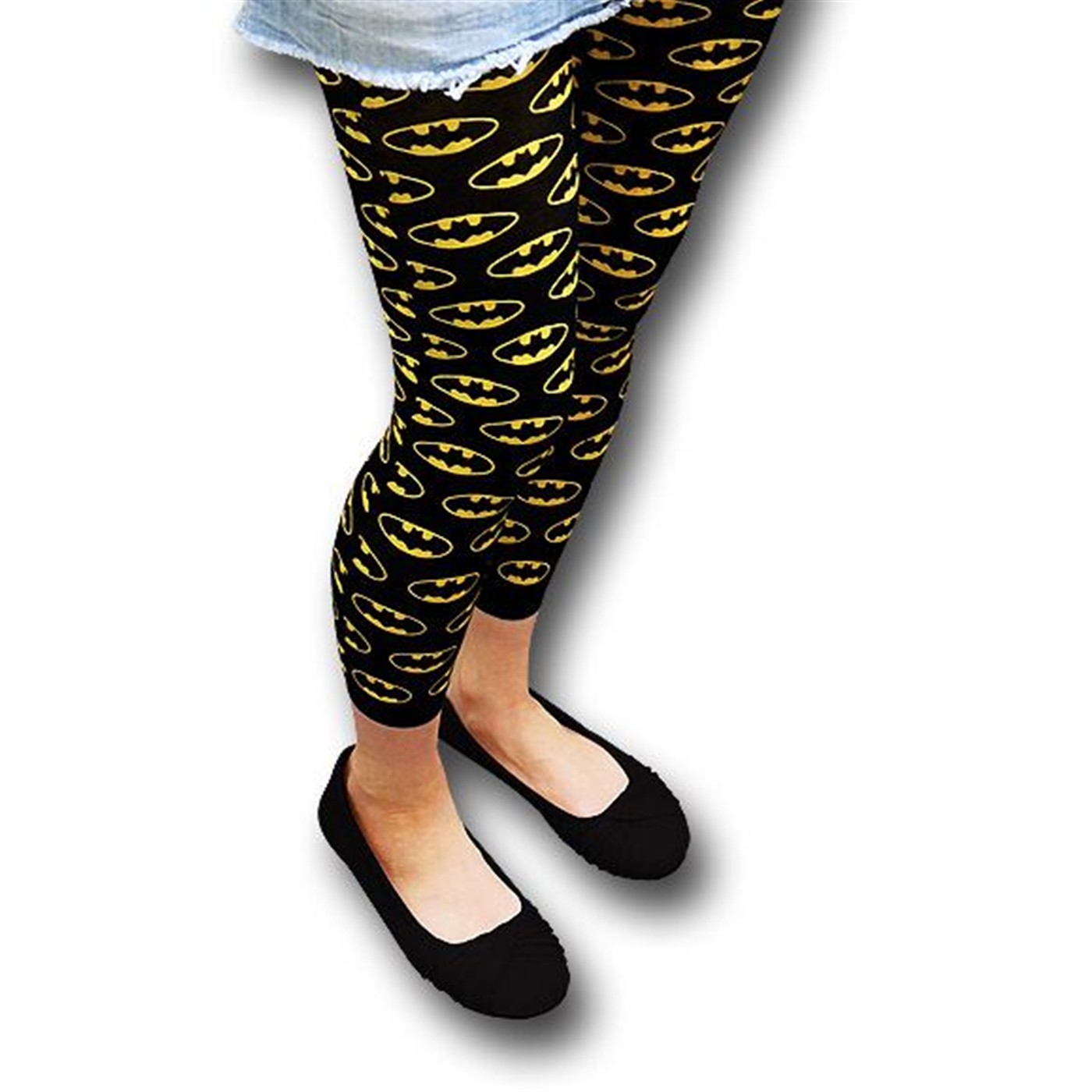 Batman Symbol All-Over Print Women's Footless Tights, Black