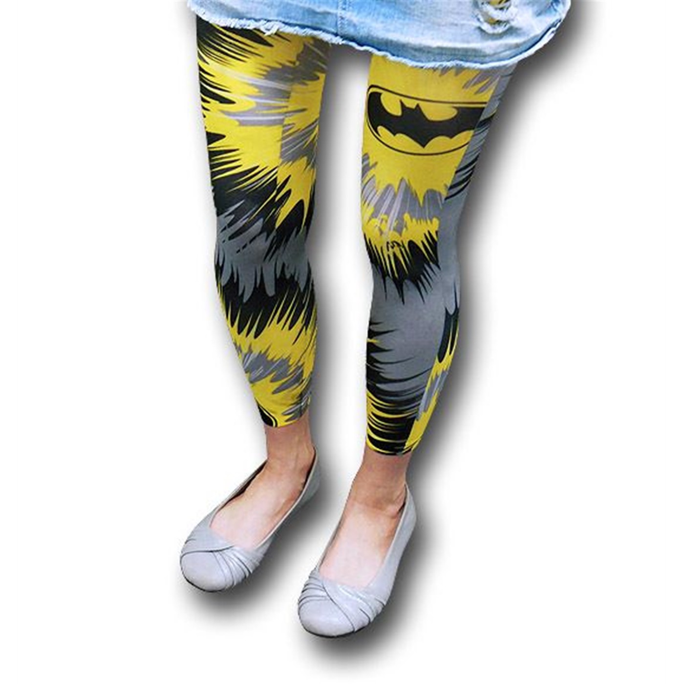 Batman Symbol Tie-Dye Women's Footless Tights, Black