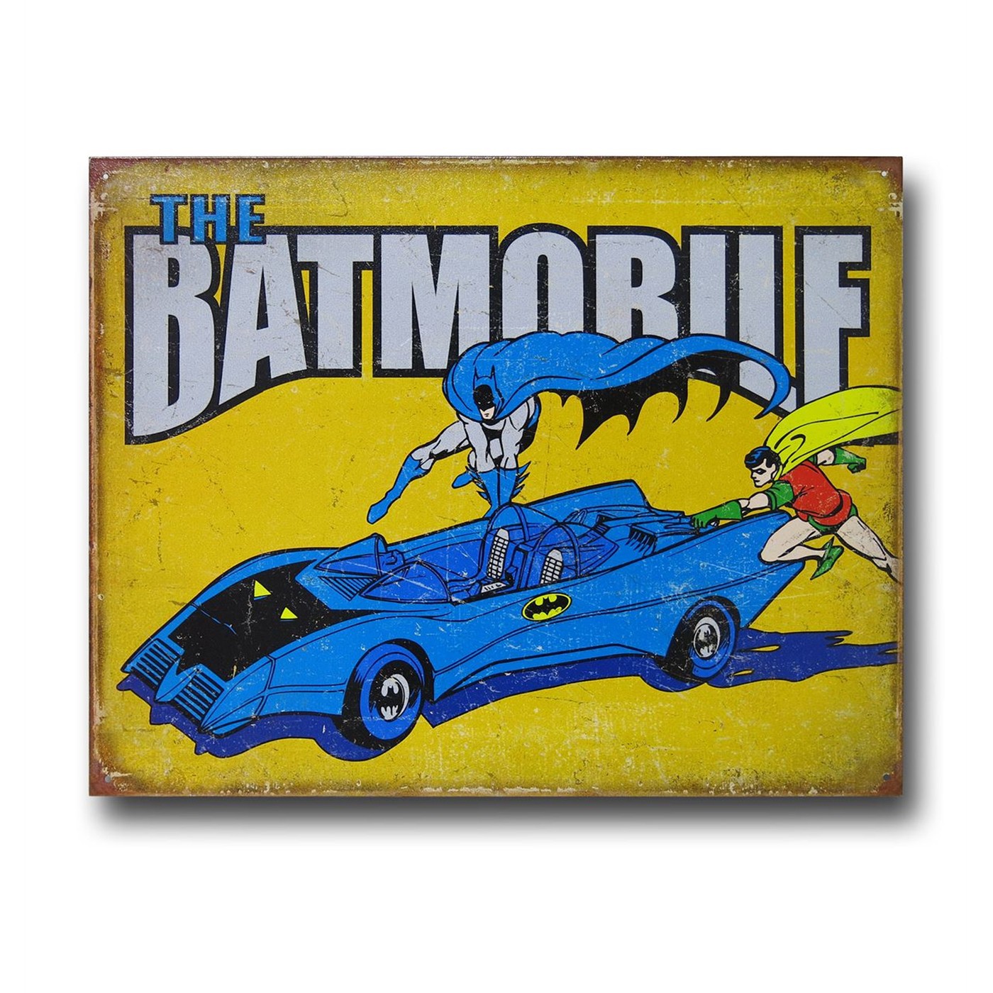 Batmobile Tin Sign, Yellow