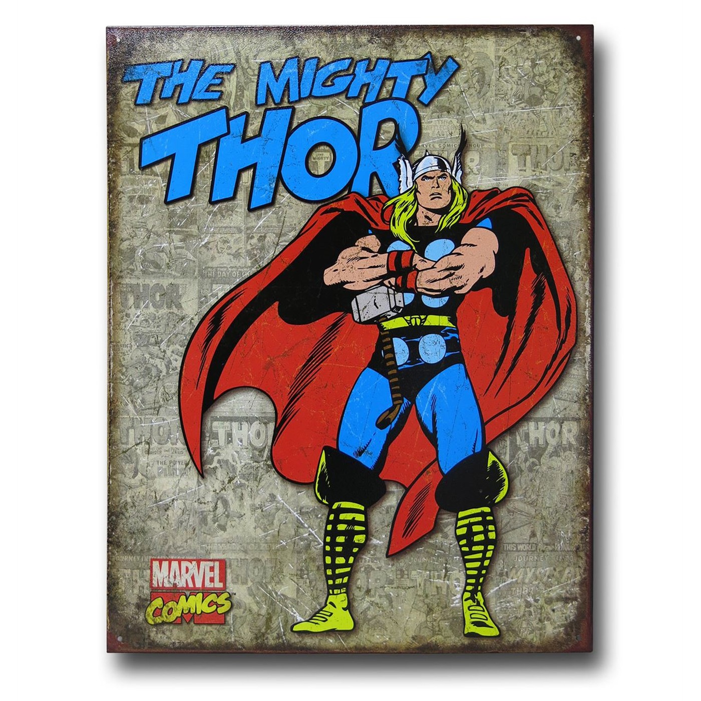 Thor Mighty Tin Sign, Brown