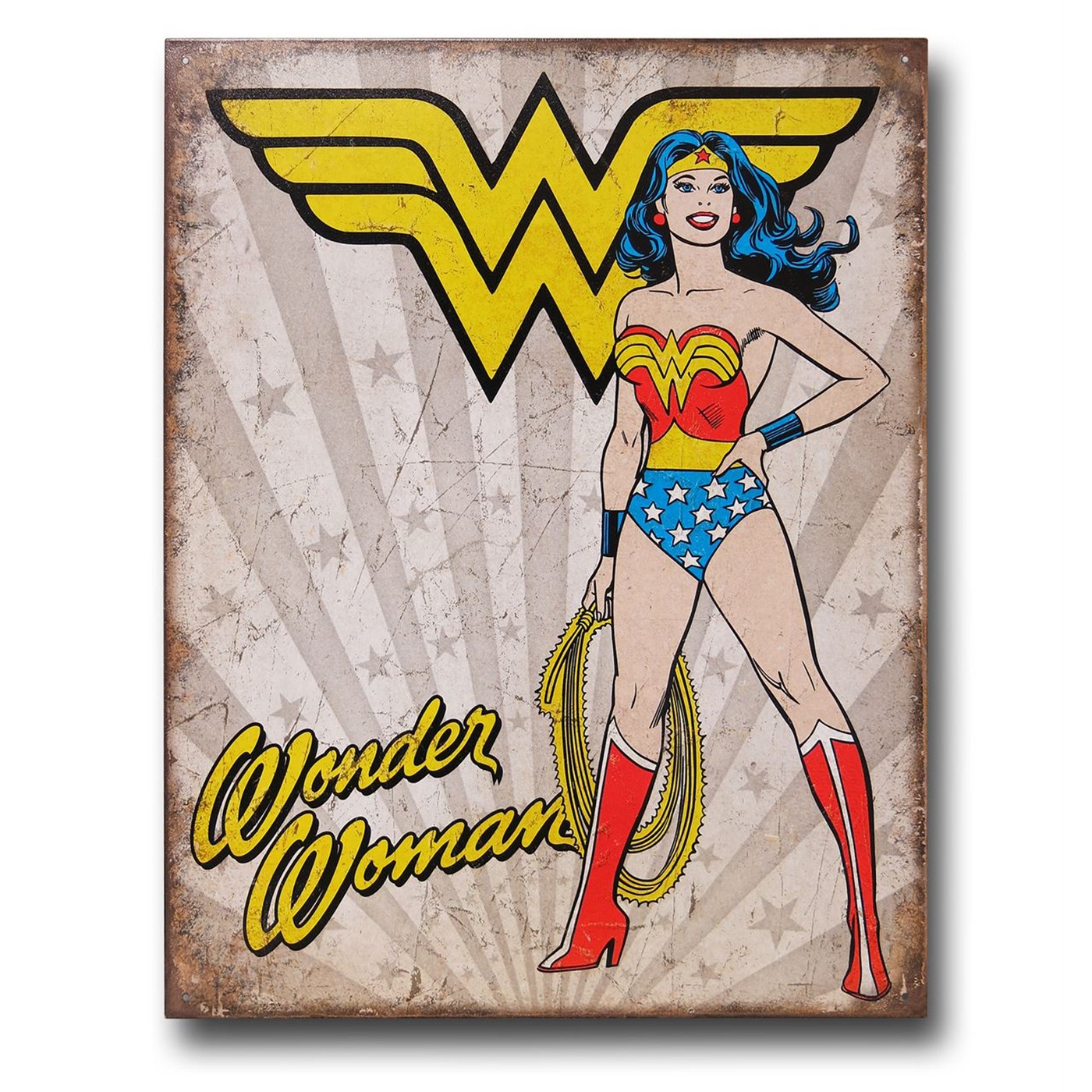 Wonder Woman Heroic Tin Sign, Brown