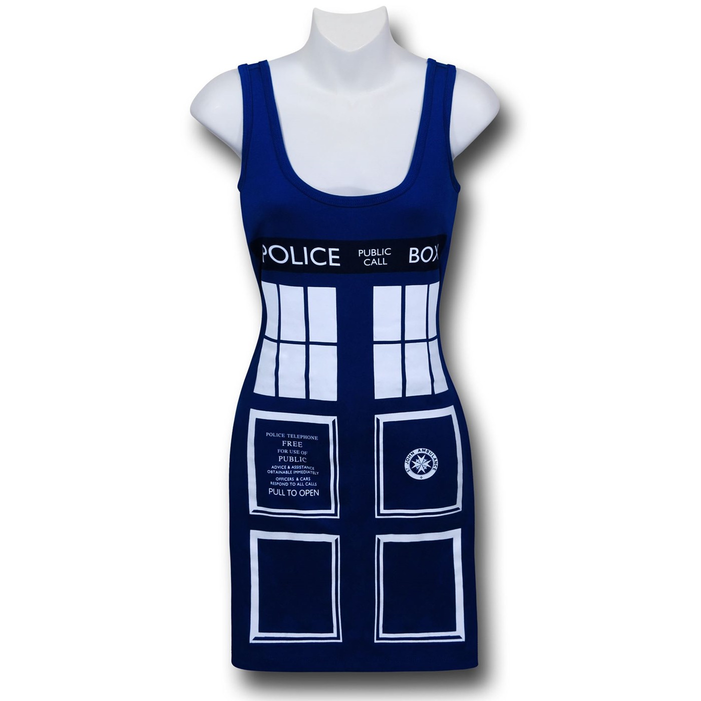Doctor Who Tardis Costume Women's Tank Dress, Blue