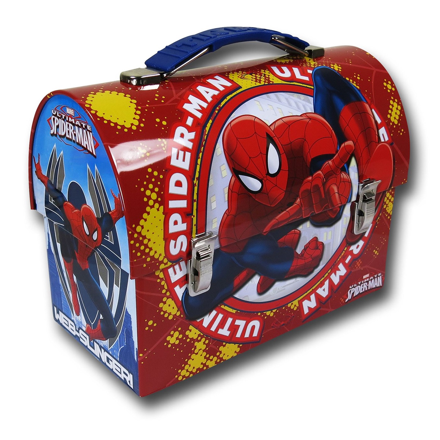 Spiderman Red Domed Tin Lunch Box, Red