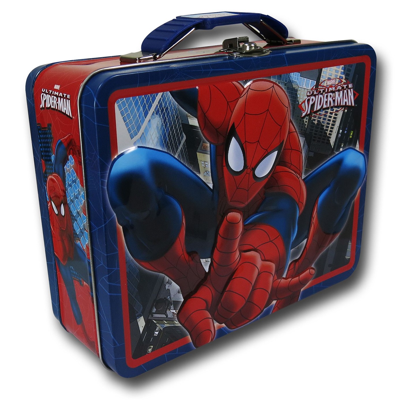 Spiderman Swing Square Tin Lunchbox, Blue