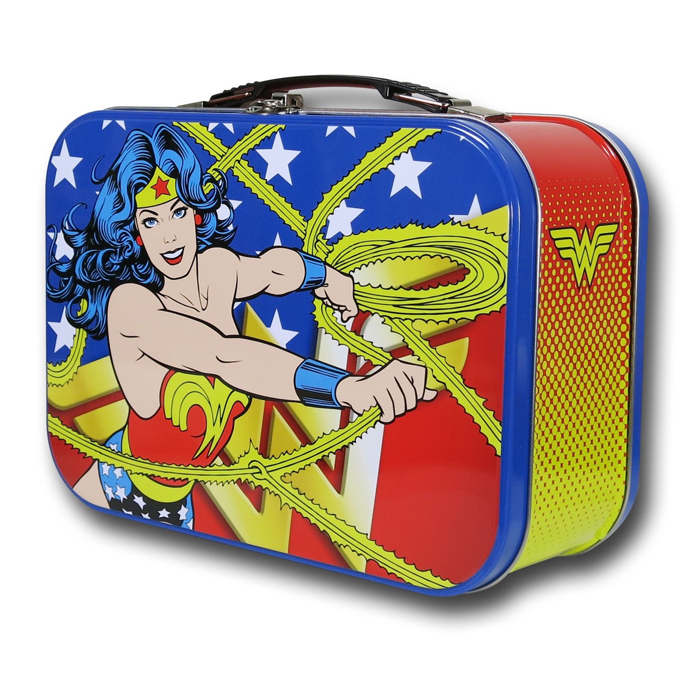 Wonder Woman Stars & Lasso Tin Lunchbox, Blue