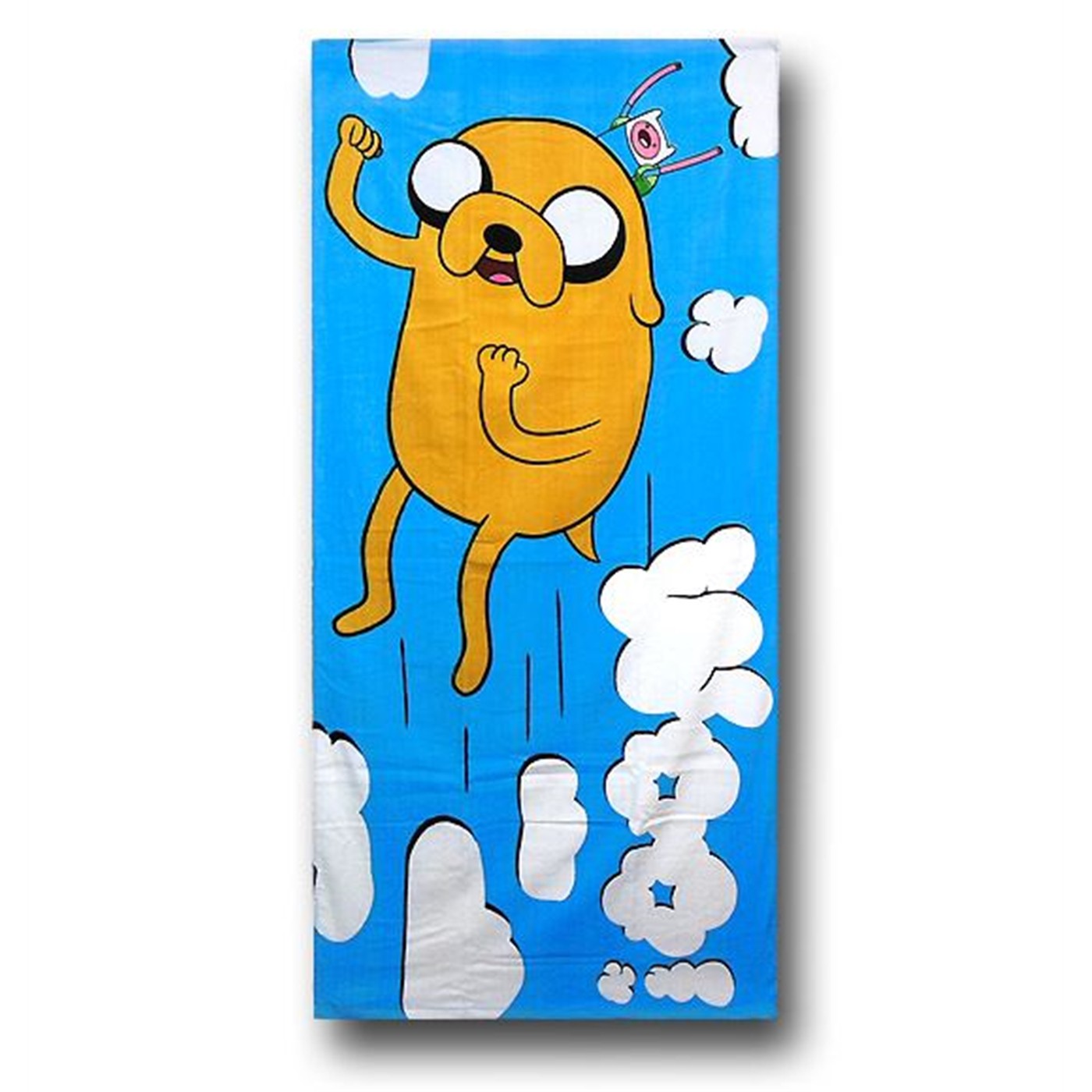 Adventure Time Jake WOO! Beach Towel, Blue