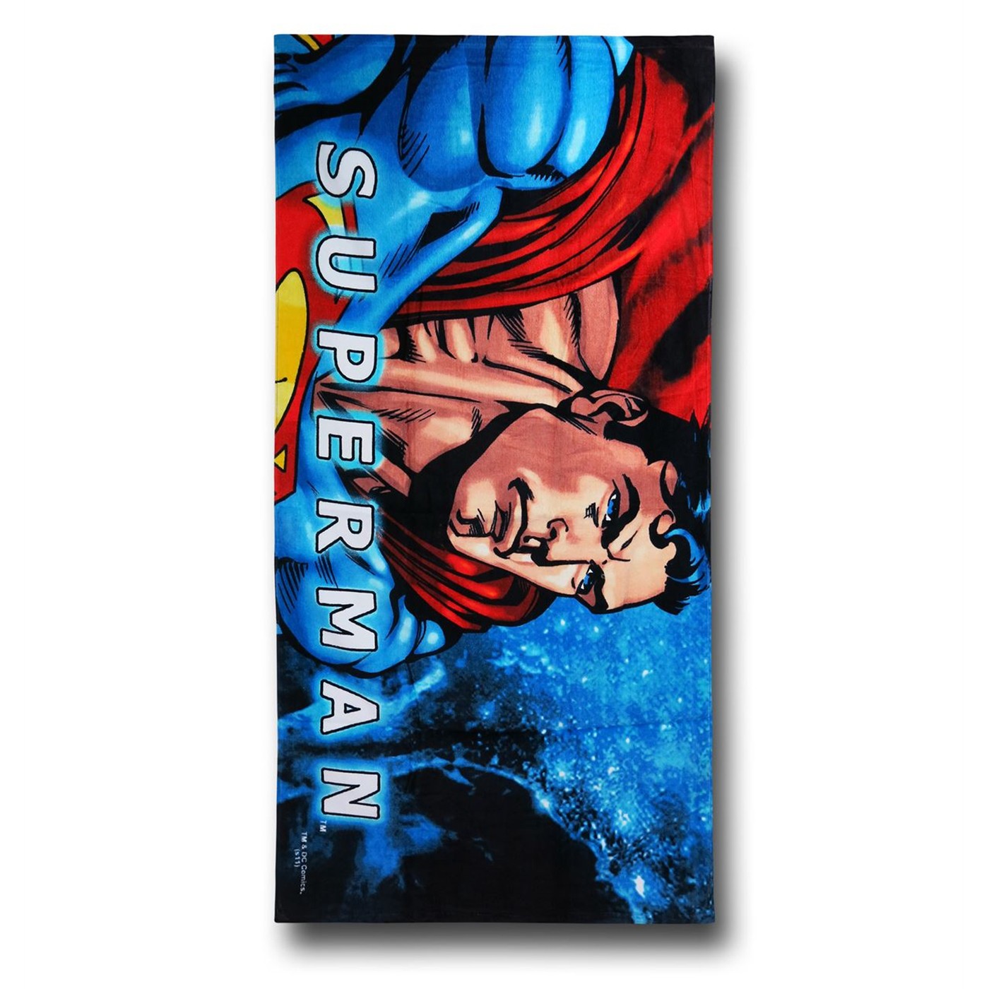 Superman Close-Up Image Beach Towel, Blue