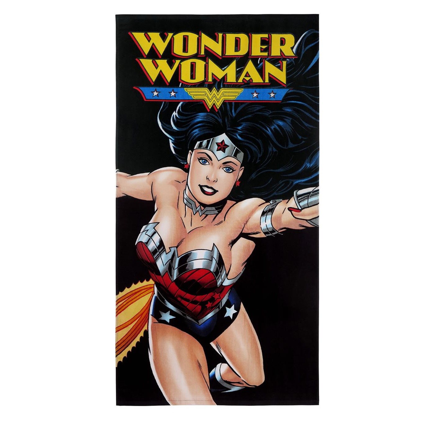 Wonder Woman Flight Beach Towel, Black