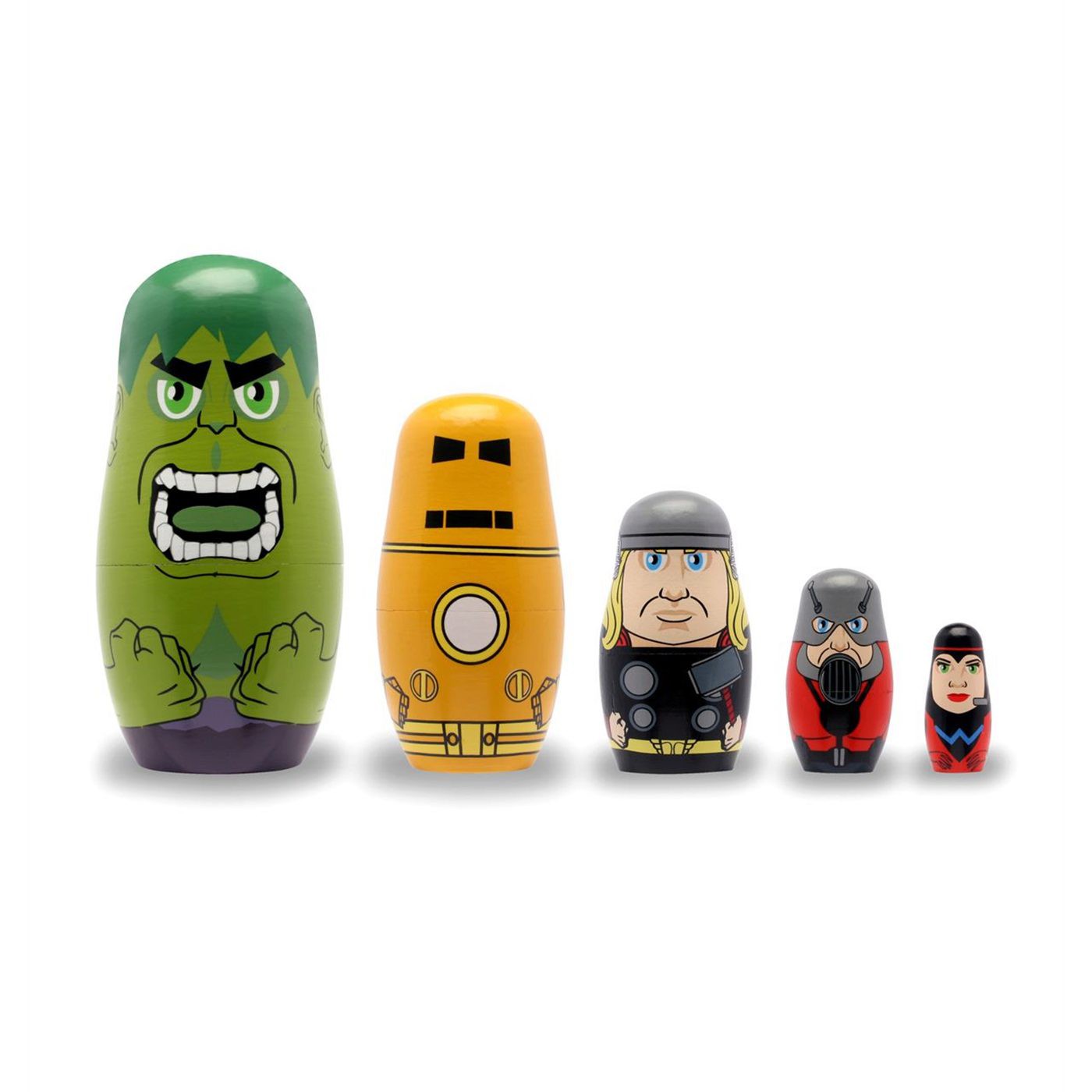 Avengers Founding Members Wooden Nesting Dolls, Green