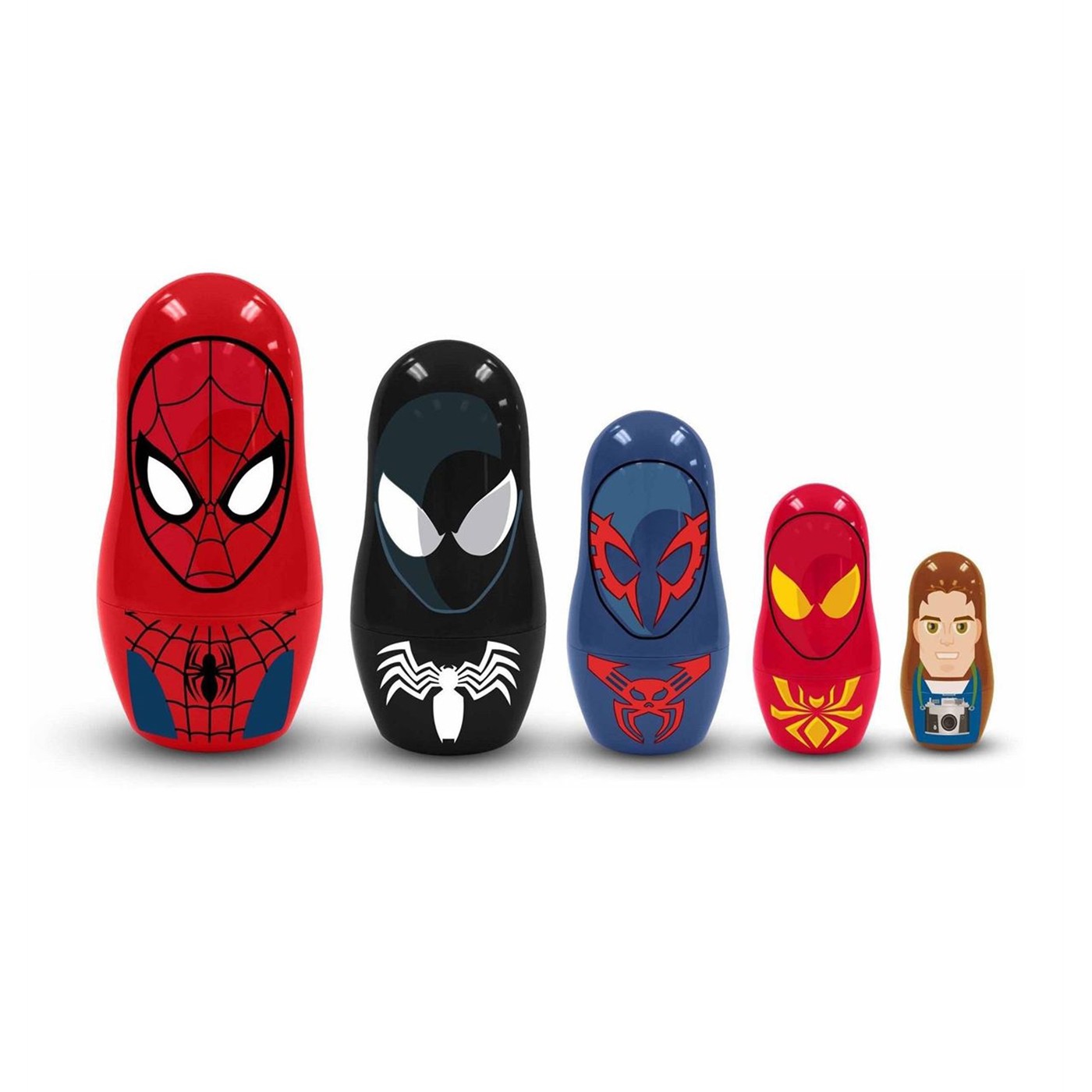 Spiderman Wooden Nesting Dolls, Red
