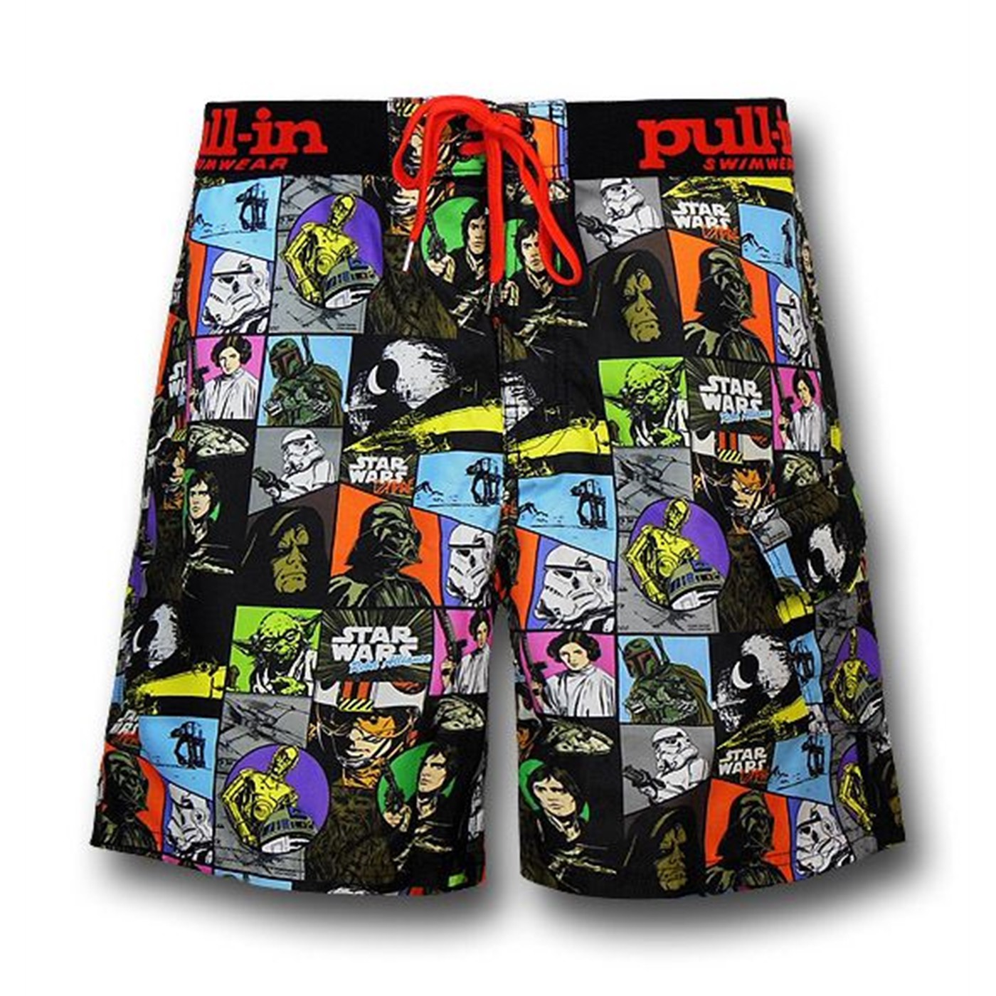 Star Wars Color Panel Pull In Swim Trunks, Black