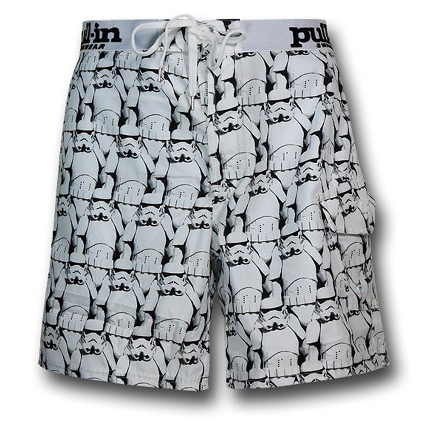 Star Wars Trooper Pull In Swim Trunks, White