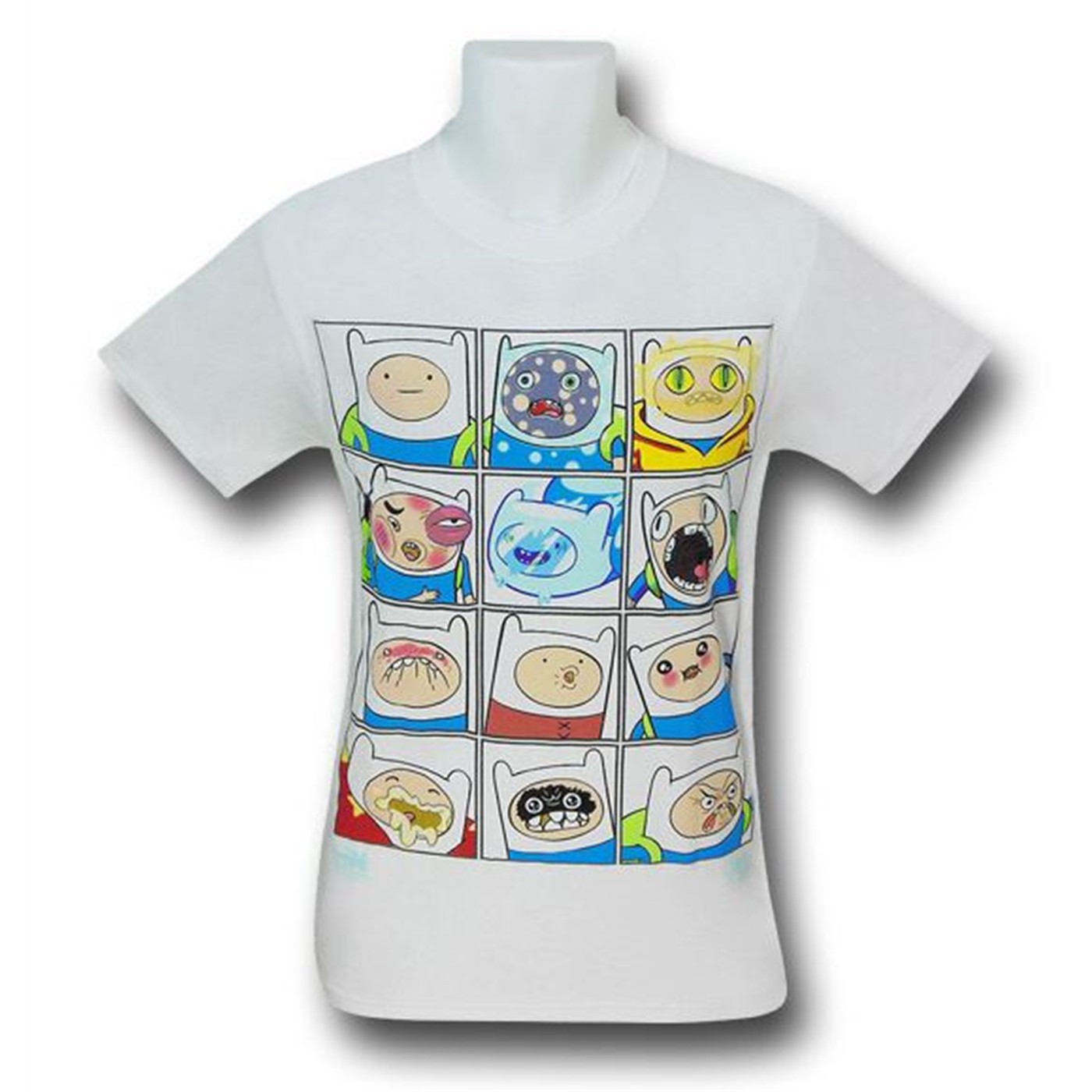 Adventure Time Expressions of Finn T-Shirt, White