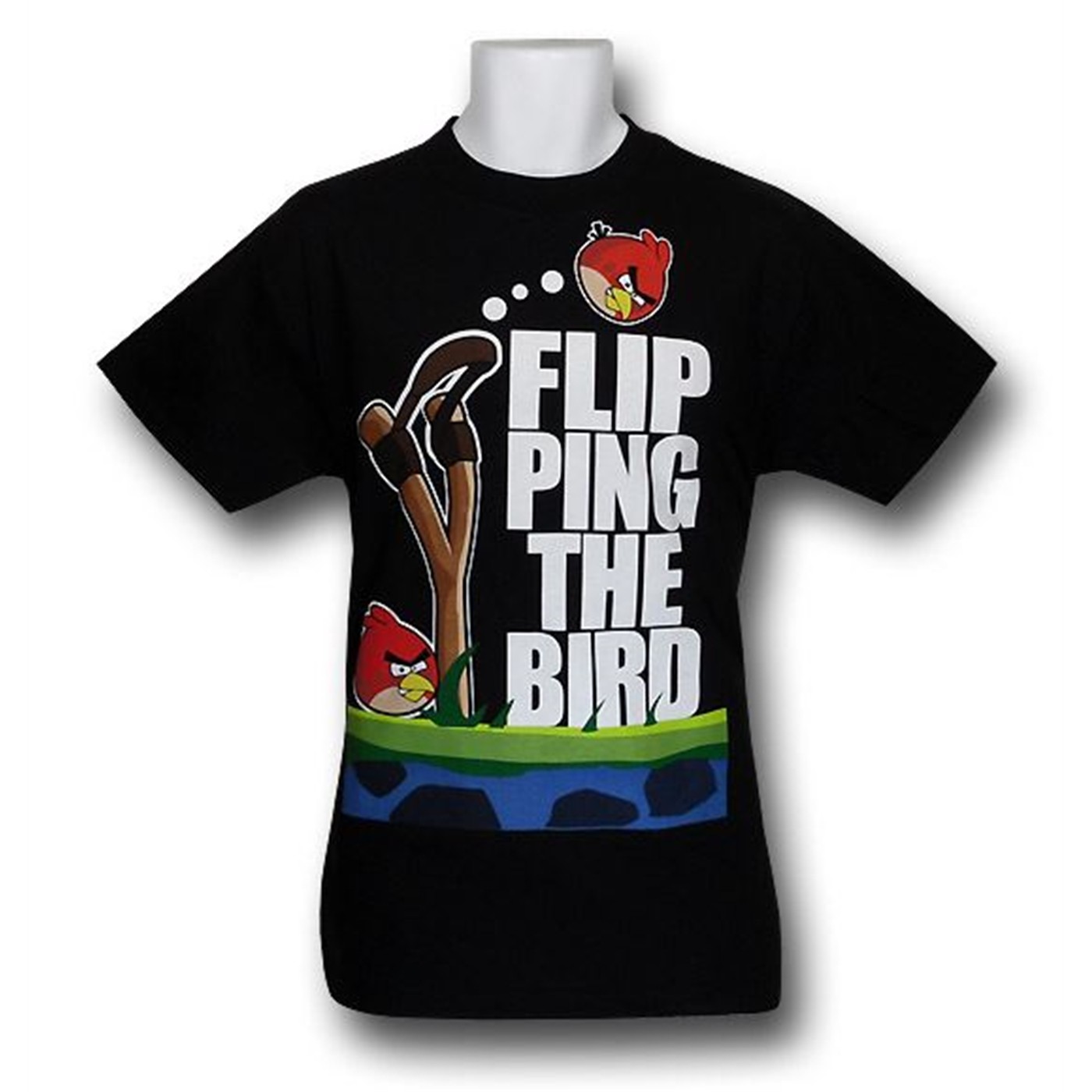 Angry Birds Flipping the Bird T-Shirt, Black