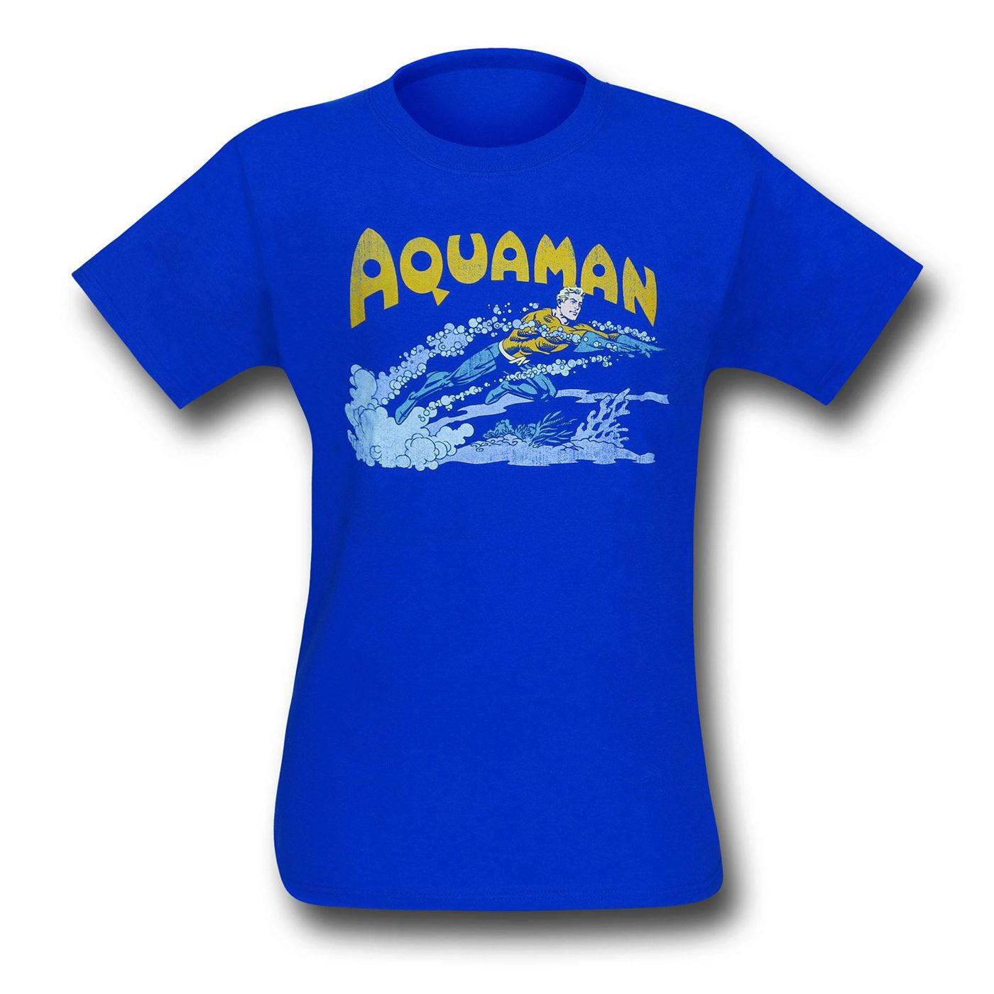 Aquaman Retro Swim Blue T-Shirt, Blue