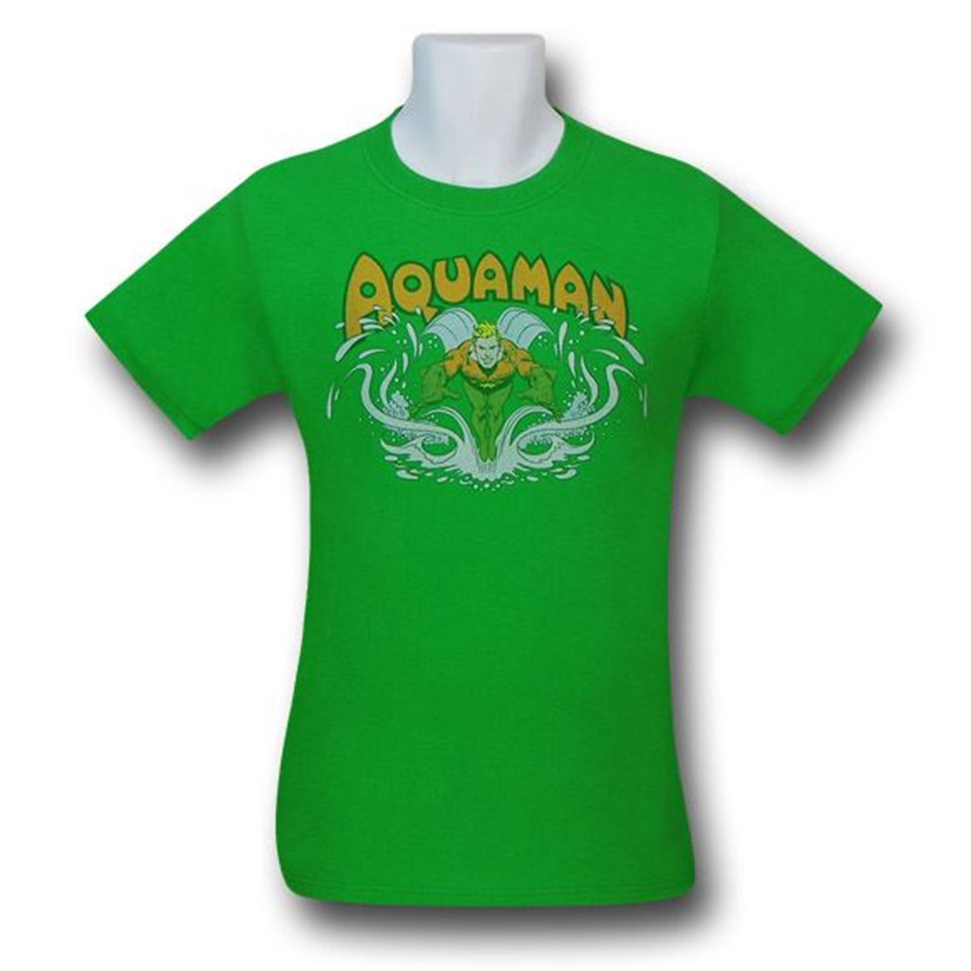 Aquaman Wave Riding Green T-Shirt, Green